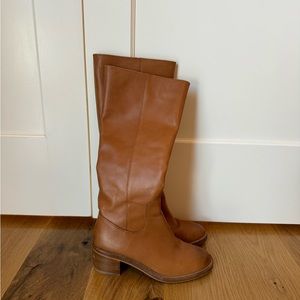J. CREW Block Heel Tan Boot Sz 9